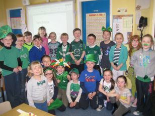 P4 pupils celebrate St Patrick.